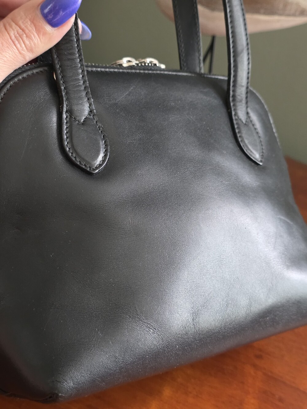 Salvatore Ferragamo Gancini Mini Satchel Black Leather Top Handle Handbag COA - Picture 7 of 16
